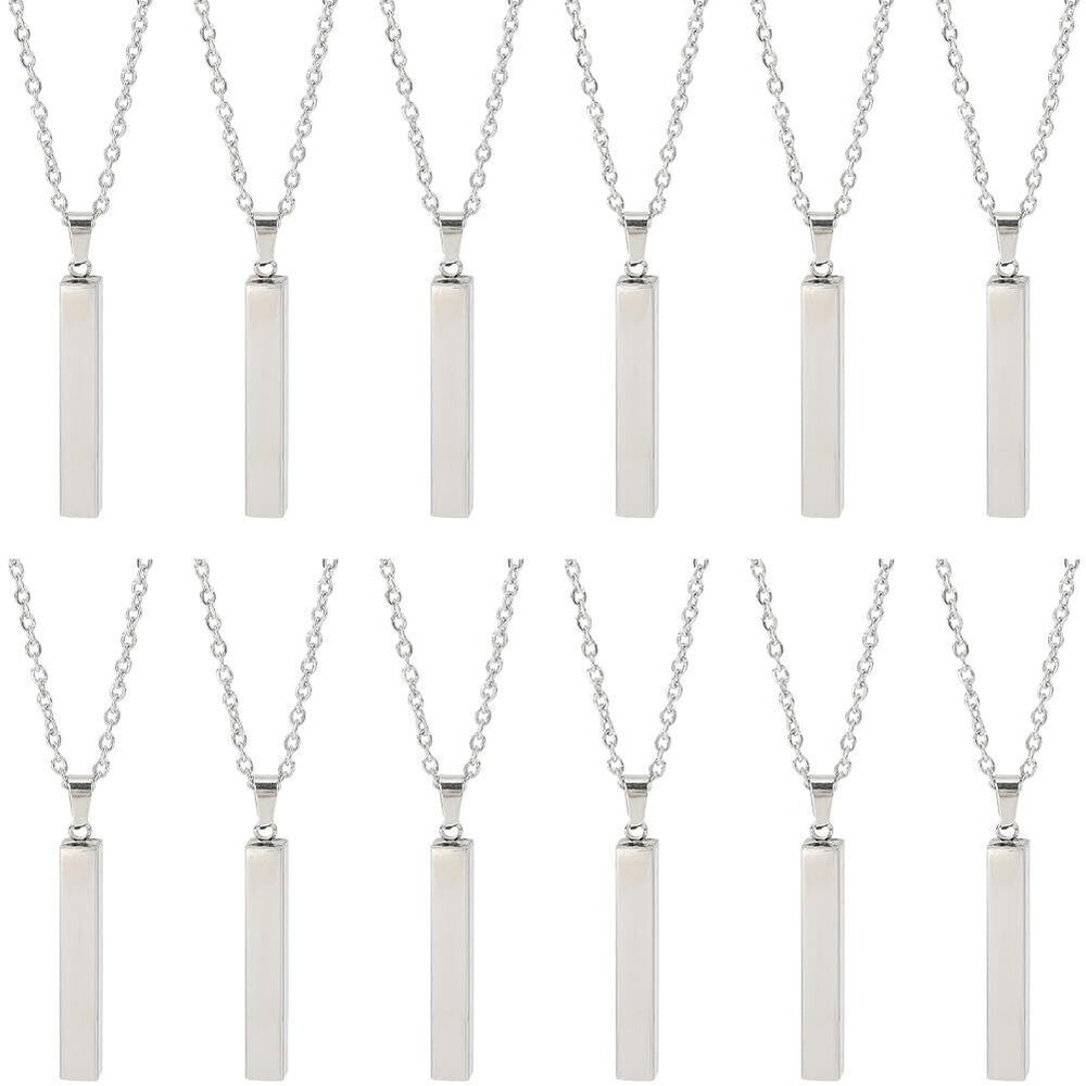 7256 1 Box 12 Pack 20 Inch/50cm Stainless Steel Engraving Necklace Blanks